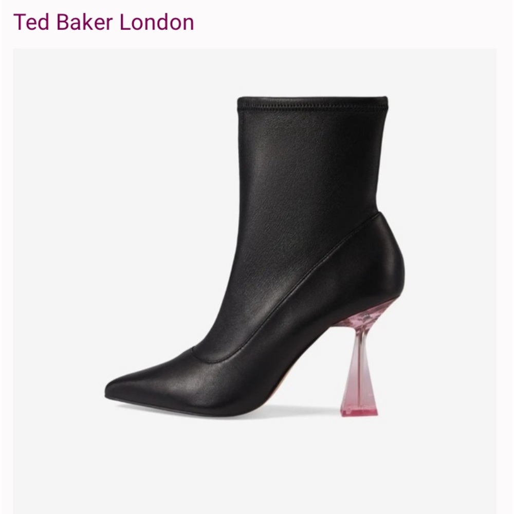 Womens Ted Baker London WFB-LIYA Strech Leather High Heeled Ankle Boots.$260
